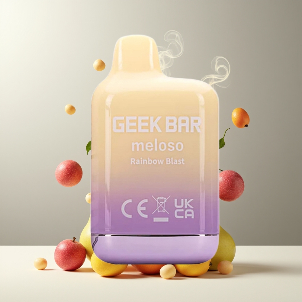 GEEK BAR Meloso Mini 600 Puffs Engangs Vape 550mAh 2ml 20mg Salt Nicotine grossister Sverige Regnbueeksplosion