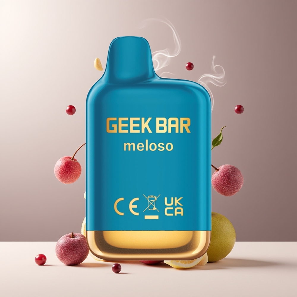 GEEK BAR Meloso Mini 600 Puffs Engangs Vape 550mAh 2ml 20mg Salt Nicotine grossister Sverige Solbær og mentol