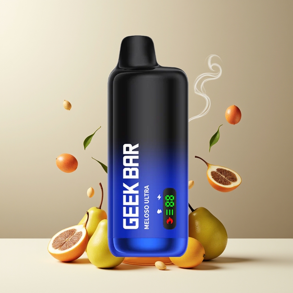 GEEK BAR Meloso Ultra 10000+ Puffs Engangs Vape Grossister Sverige – 5 Nikotin 630 mAh USB-C Dual Mesh Coil Smart LED-skärm Flødetobak