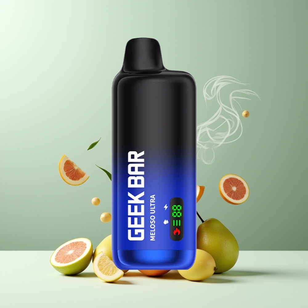 GEEK BAR Meloso Ultra 10000 Puffs Engangs Vape Grossister Sverige med 5 Nikotin 630 mAh USB-C  Smart LED-skärm
