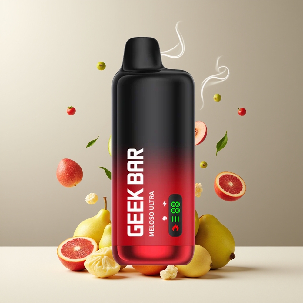 GEEK BAR Meloso Ultra 10000 Puffs Engangs Vape grossister Sverige med 5 nikotin 630 mAh batteri USB-C-laddning och Smart LED-skärm