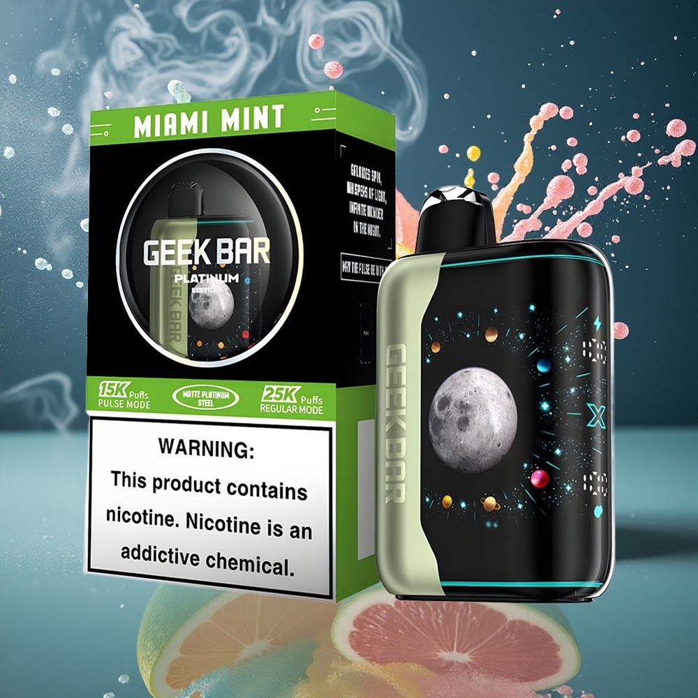 GEEK BAR Platinum Edition grossister Sverige – 25000 Puffs Premium Matte Platina Stålfinish 20mL E-Liquid 2 nikotinstyrka