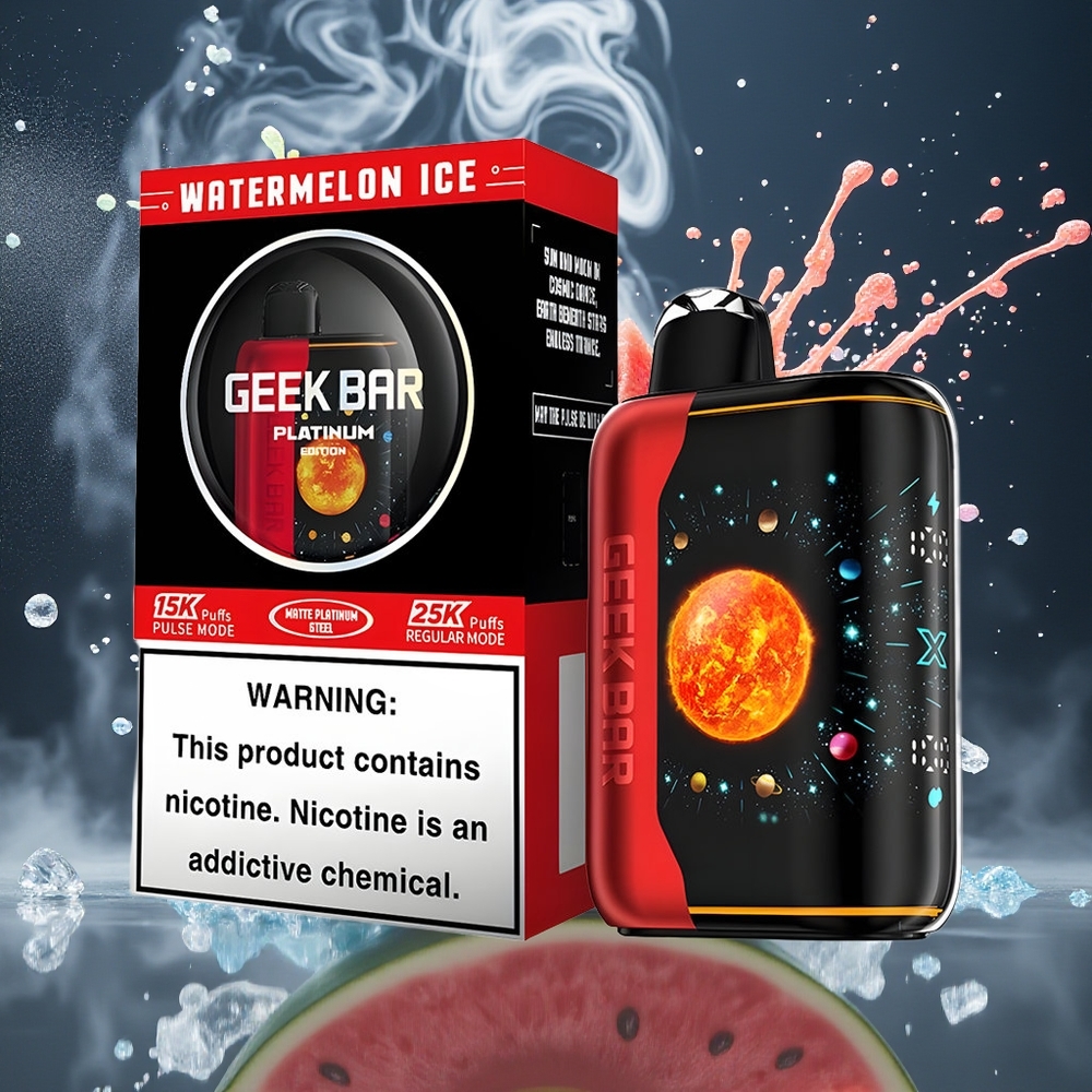 GEEK BAR Platinum Edition – 25000 Puffar Matte Platina Finish Dynamisk 3D-skärm Dual Mesh Coil grossister Sverige