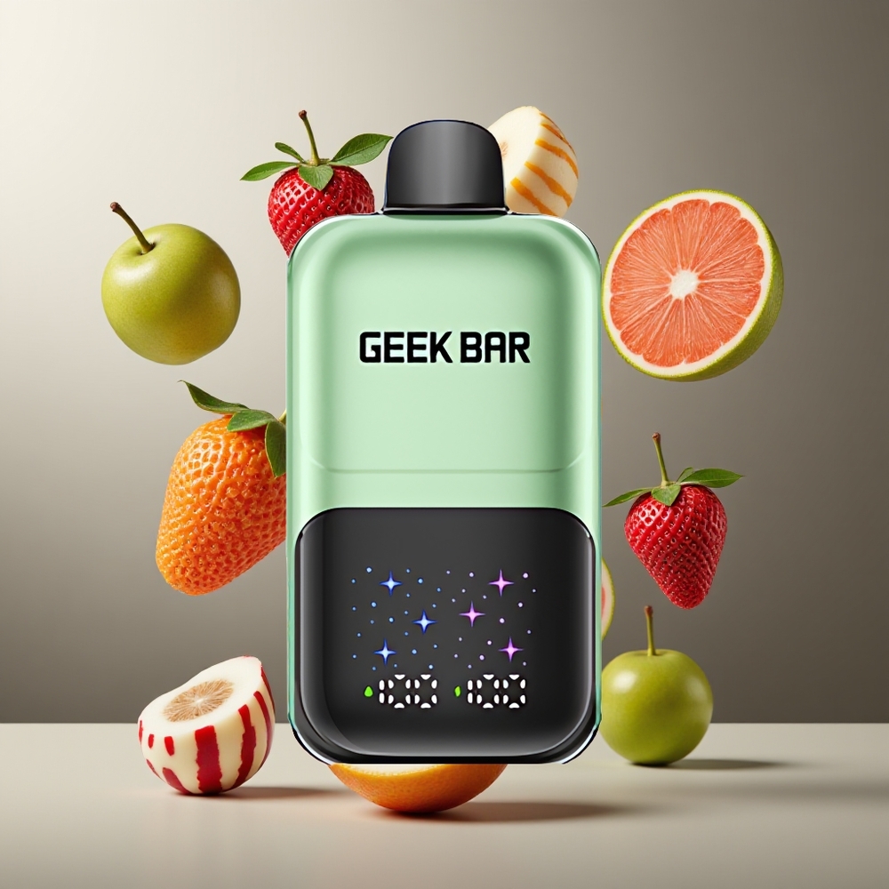GEEKBAR 2GO Dual Tank 20ml 50000 Puffs Rechargebar med Interaktiv Stor Skärm och 3-stegs Inställbar Smak/Kyla grossister Sverige