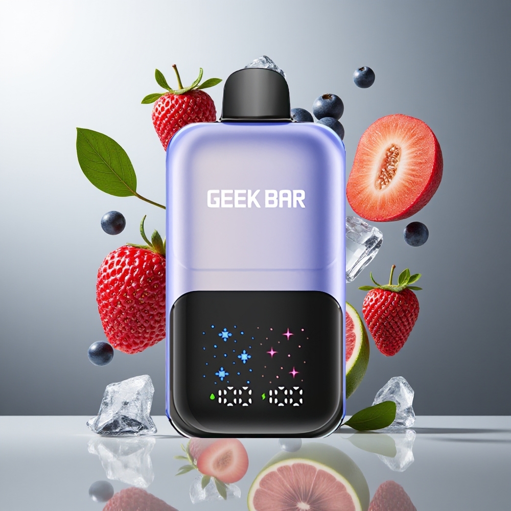 GEEKBAR 2GO Två serier Grossister Sverige 20ml 50000 Puffs Interaktiv Stor Skärm 3-nivå Justerbar Smak/Kyla 5 Nikotinsalt