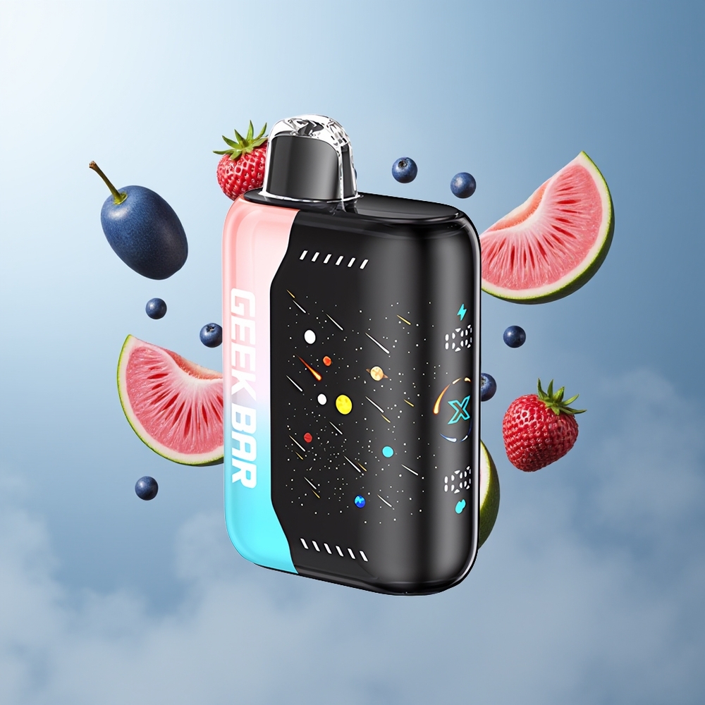 GEEKBAR Pulse X 42K Puffs Meteor Edition grossister Sverige med 820mAh Fast-Charging 3D curved screen  Dual Mesh Coil