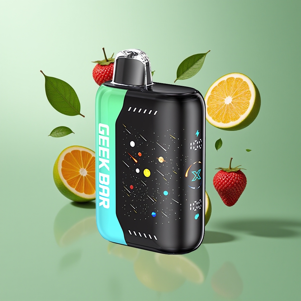 GEEKBAR Pulse X 42K Puffs Meteor Edition grossister Sverige med 820mAh snabbladdning 3D-krökt skärm och Dual Mesh Coil