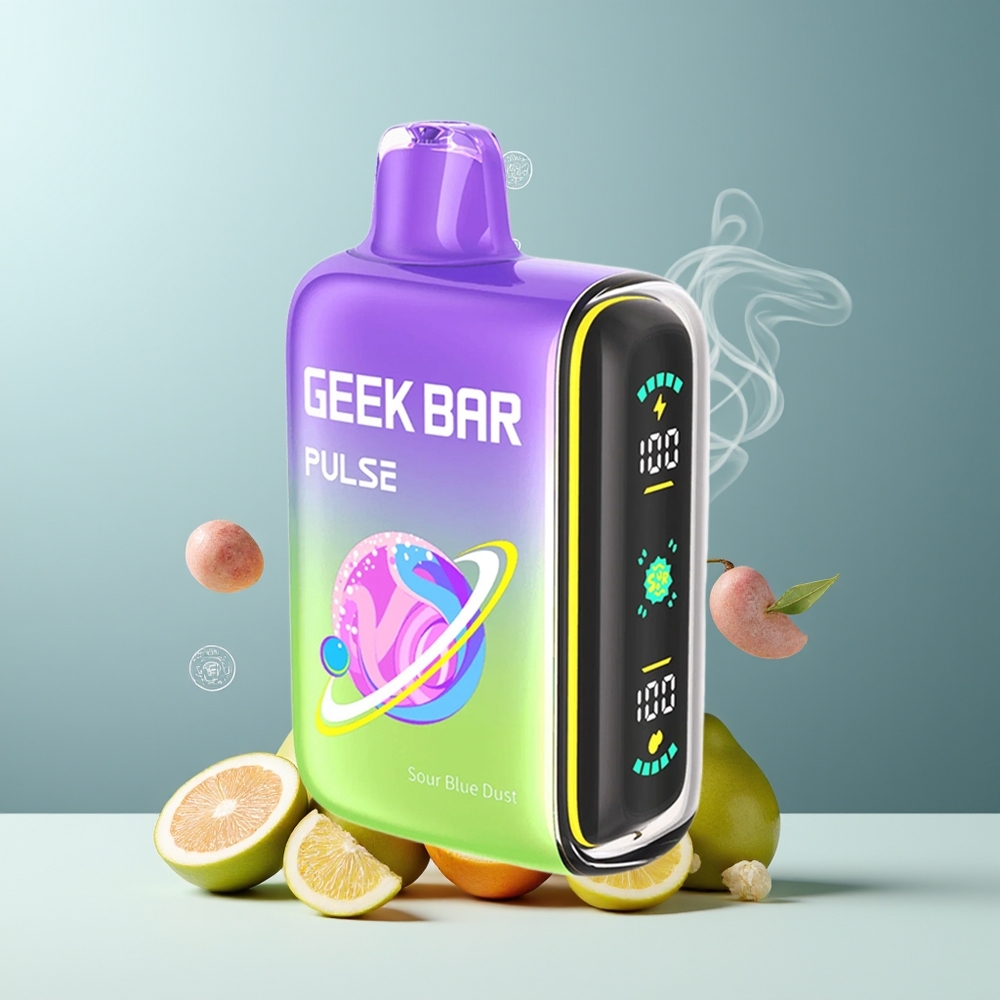 Geek Bar Pulse 15000 Puffs grossister Sverige med 16ML e-vätska 5 nikotin justerbar luftflöde och USB Type-C