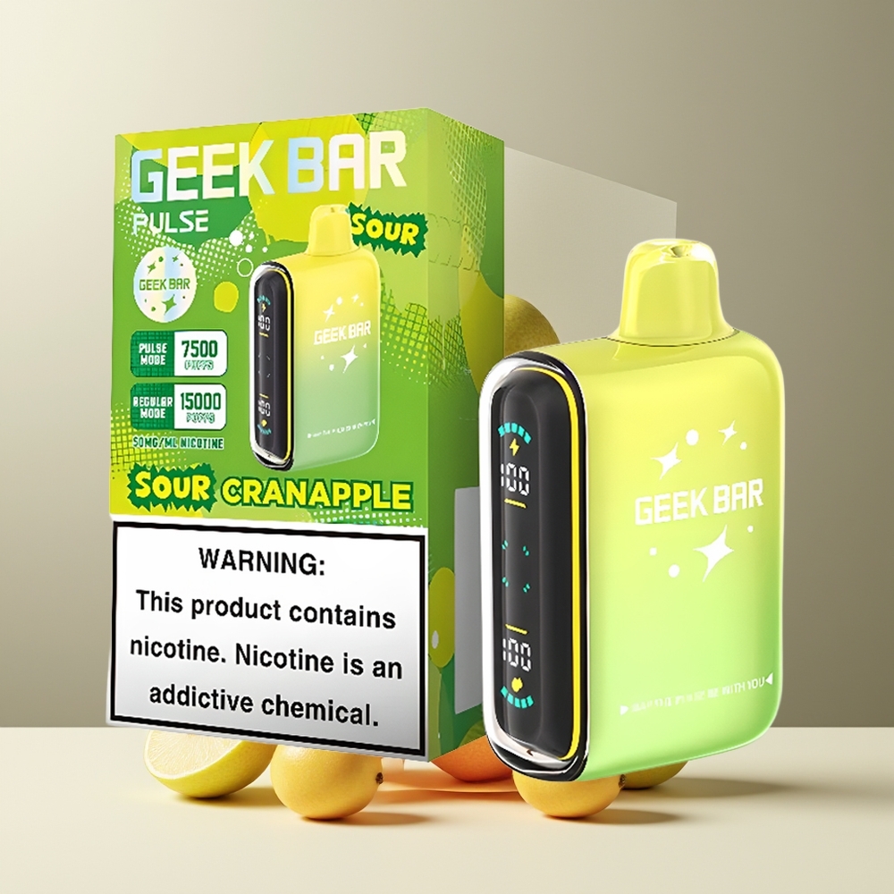 Geek Bar Pulse 15000 Puffs grossister Sverige med 16ML e-vätska 5 nikotin justerbar luftflöde och USB Type-C