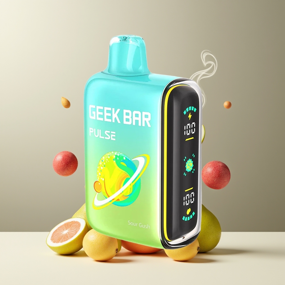 Geek Bar Pulse 15000 Puffs grossister Sverige med 16ML e-vätska 5 nikotin justerbar luftflöde och USB Type-C
