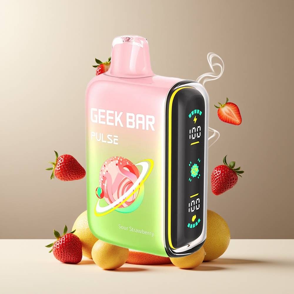 Geek Bar Pulse 15000 Puffs grossister Sverige med 16ML e-vätska 5 nikotin justerbar luftflöde och USB Type-C