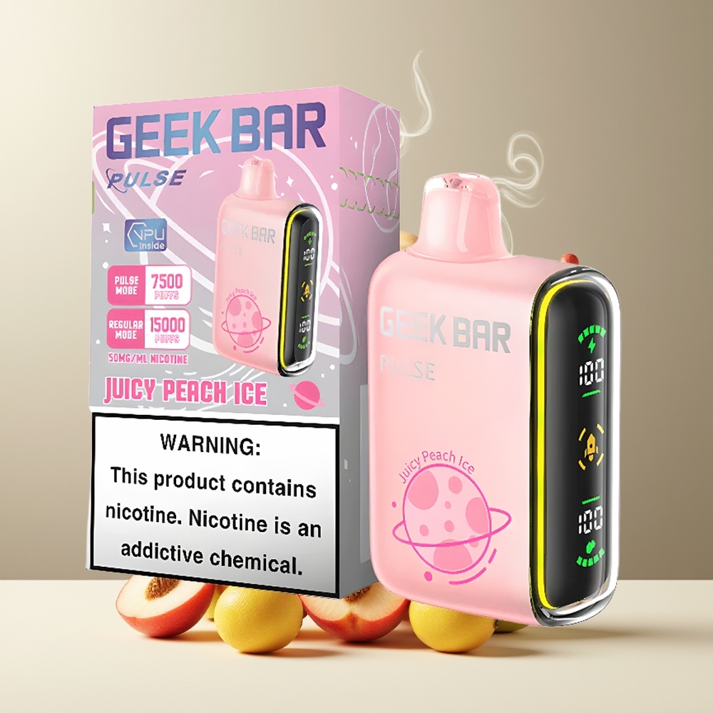 Geek Bar Pulse 15000 Puffs grossister Sverige med 16ML e-vätska 5 nikotin och USB Type-C-laddning