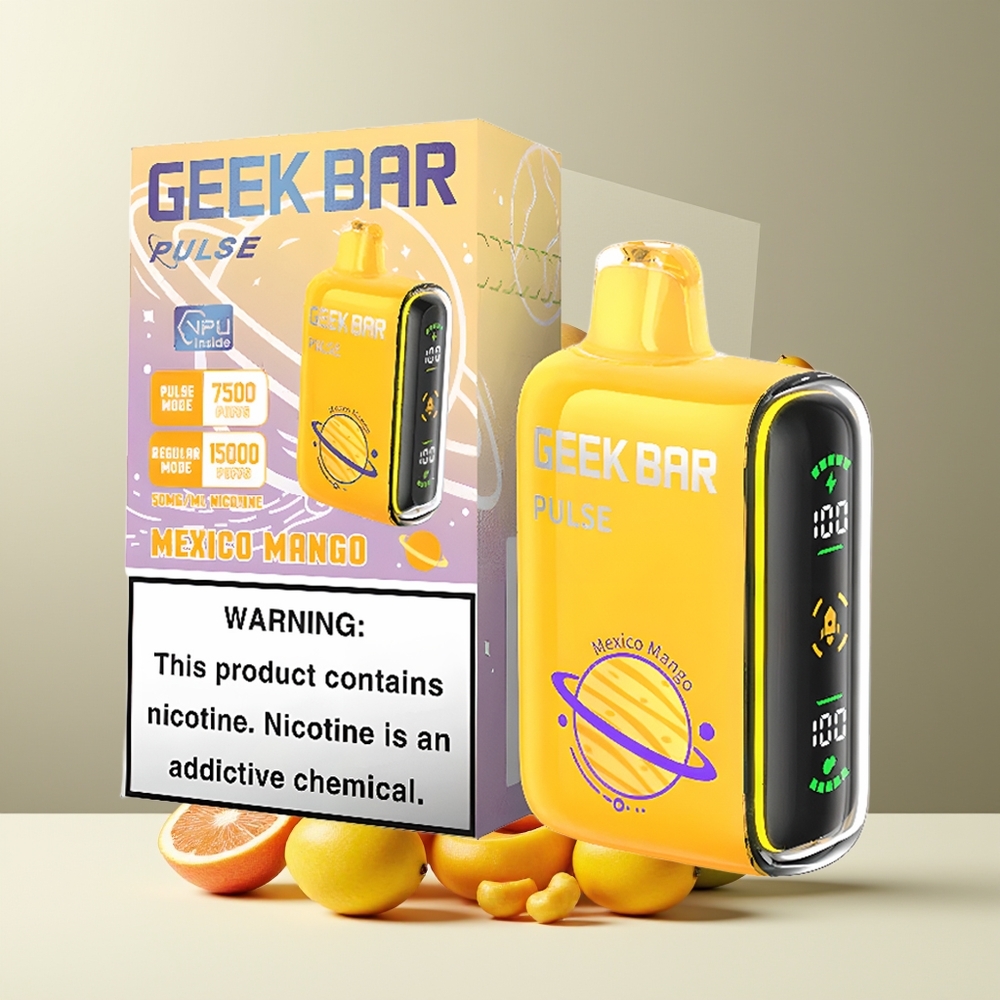Geek Bar Pulse 15000 Puffs grossister Sverige med 16ML e-vätska 5 nikotin och USB Type-C-laddning