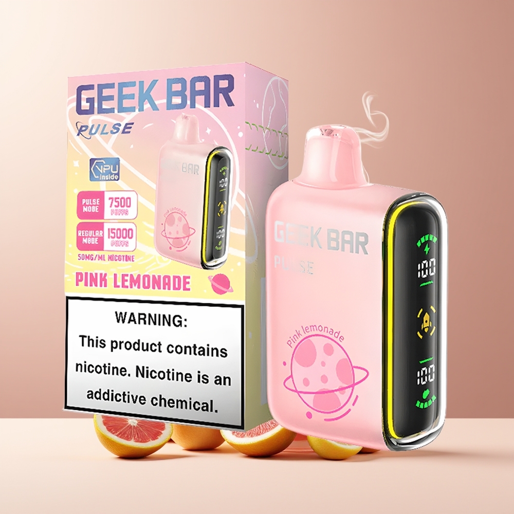 Geek Bar Pulse 15000 Puffs grossister Sverige med 16ML e-vätska 5 nikotin och USB Type-C-laddning