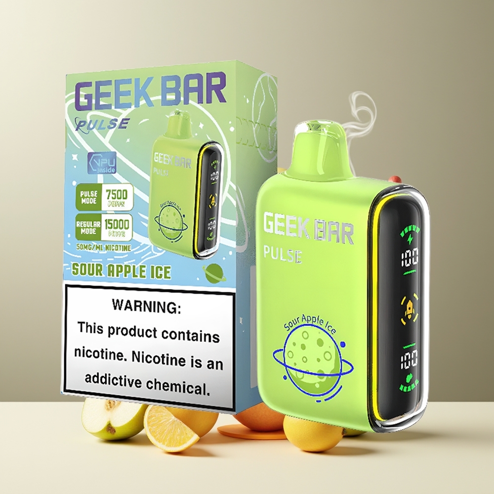 Geek Bar Pulse 15000 Puffs grossister Sverige med 16ML e-vätska 5 nikotin och USB Type-C-laddning