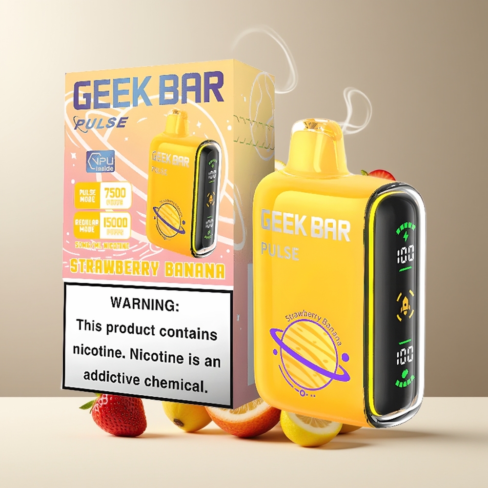 Geek Bar Pulse 15000 Puffs grossister Sverige med 16ML e-vätska 5 nikotin och USB Type-C-laddning