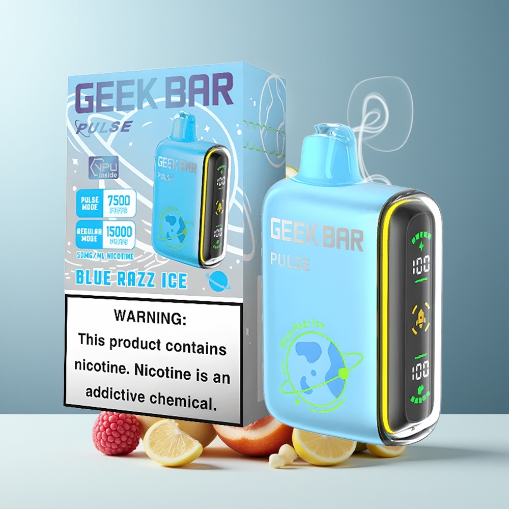 Geek Bar Pulse 15000 Puffs grossister Sverige med 16ML e-vätska 5 nikotin och USB Type-C-laddning