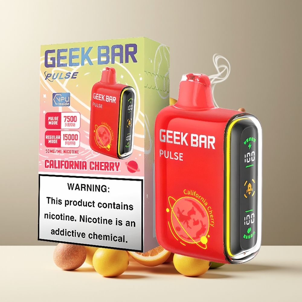 Geek Bar Pulse 15000 Puffs grossister Sverige med 16ML e-vätska 5 nikotin och USB Type-C-laddning