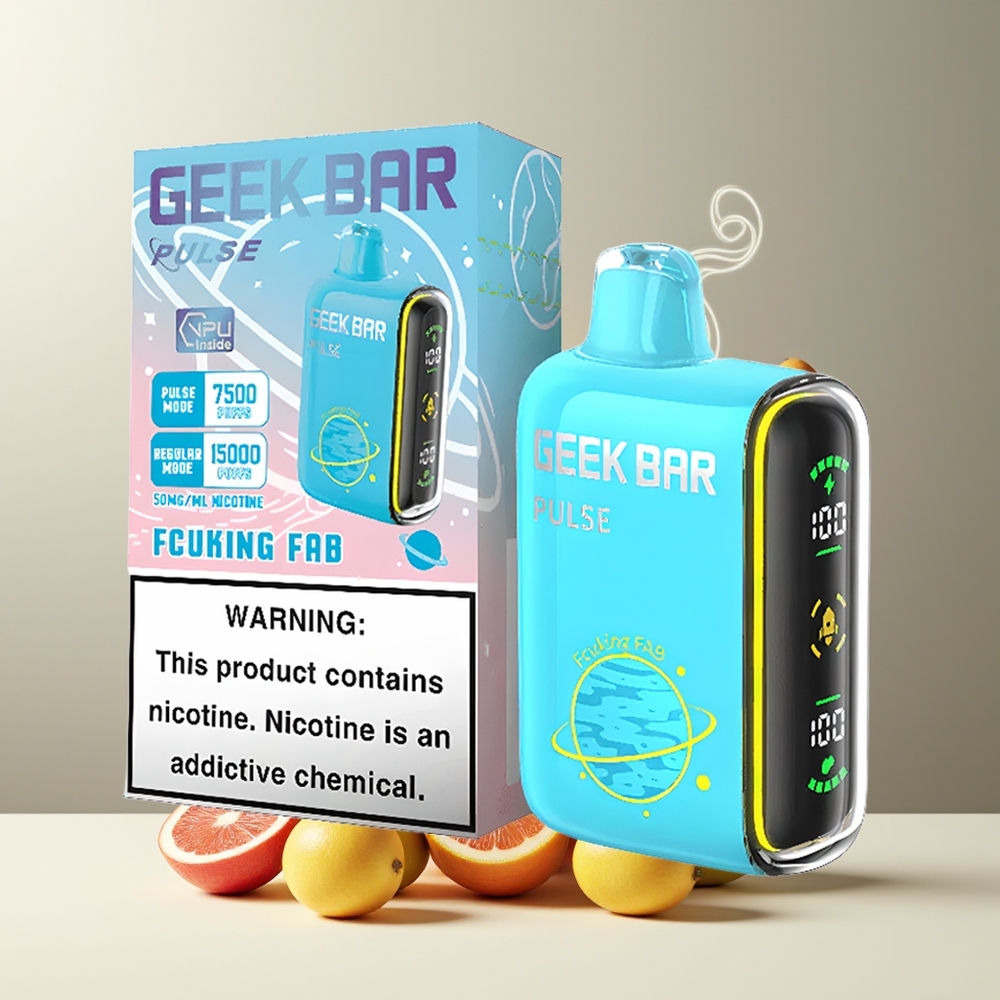 Geek Bar Pulse 15000 Puffs grossister Sverige med 16ML e-vätska 5 nikotin och USB Type-C-laddning
