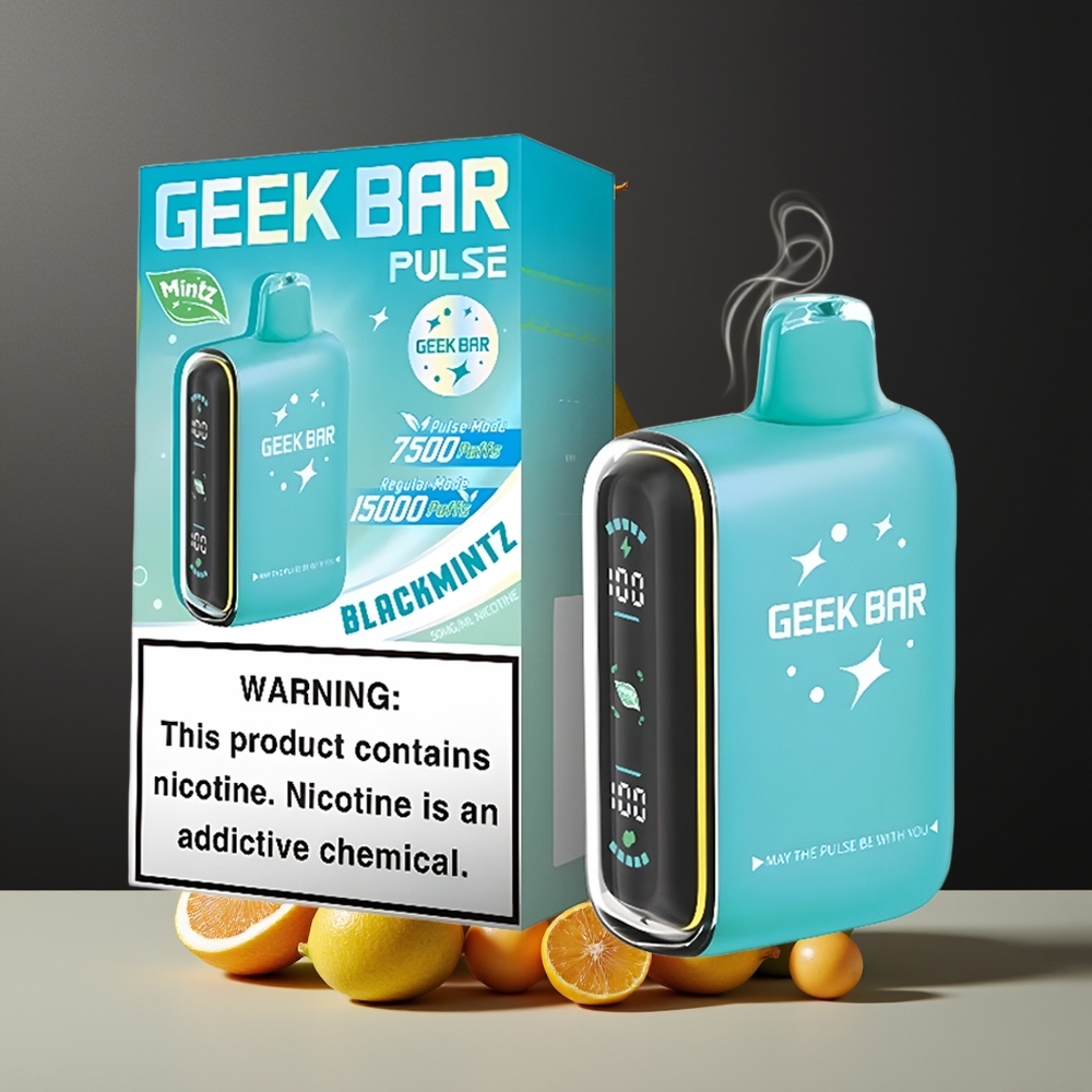 Geek Bar Pulse 15000 Puffs grossister Sverige – 16ML E-vätska 5 Nikotin Justerbar Luftflöde USB Type-C