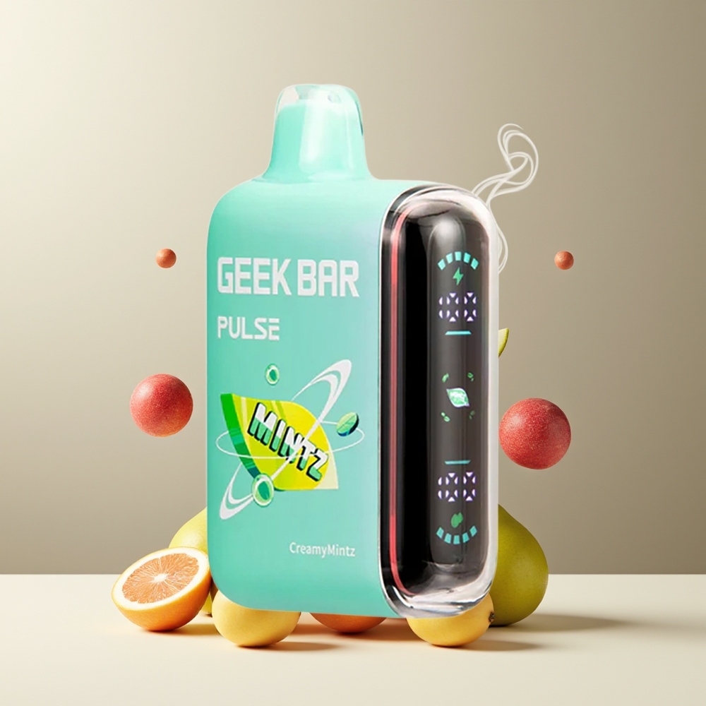 Geek Bar Pulse 15000 Puffs grossister Sverige – 16ML E-vätska 5 Nikotin Justerbar Luftflöde USB Type-C
