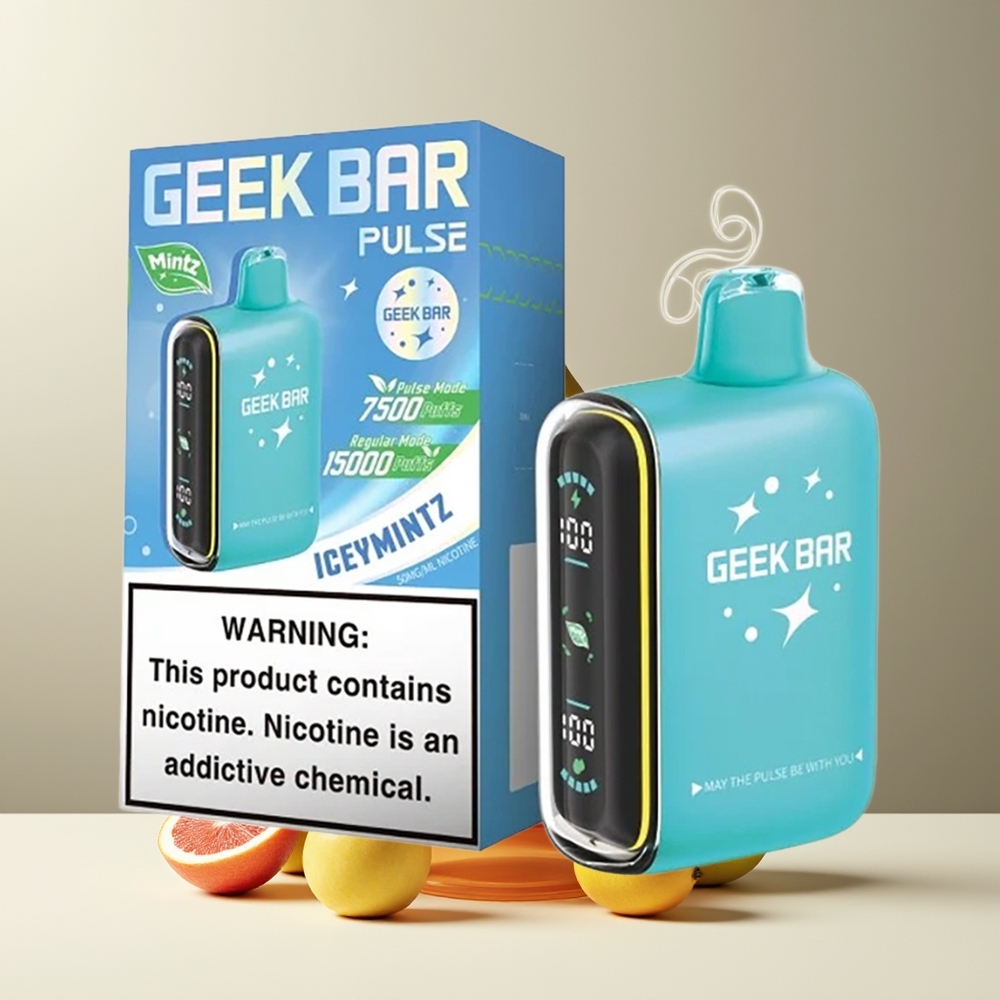 Geek Bar Pulse 15000 Puffs grossister Sverige – 16ML E-vätska 5 Nikotin Justerbar Luftflöde USB Type-C