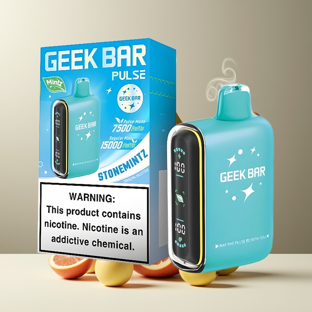 Geek Bar Pulse 15000 Puffs grossister Sverige – 16ML E-vätska 5 Nikotin Justerbar Luftflöde USB Type-C
