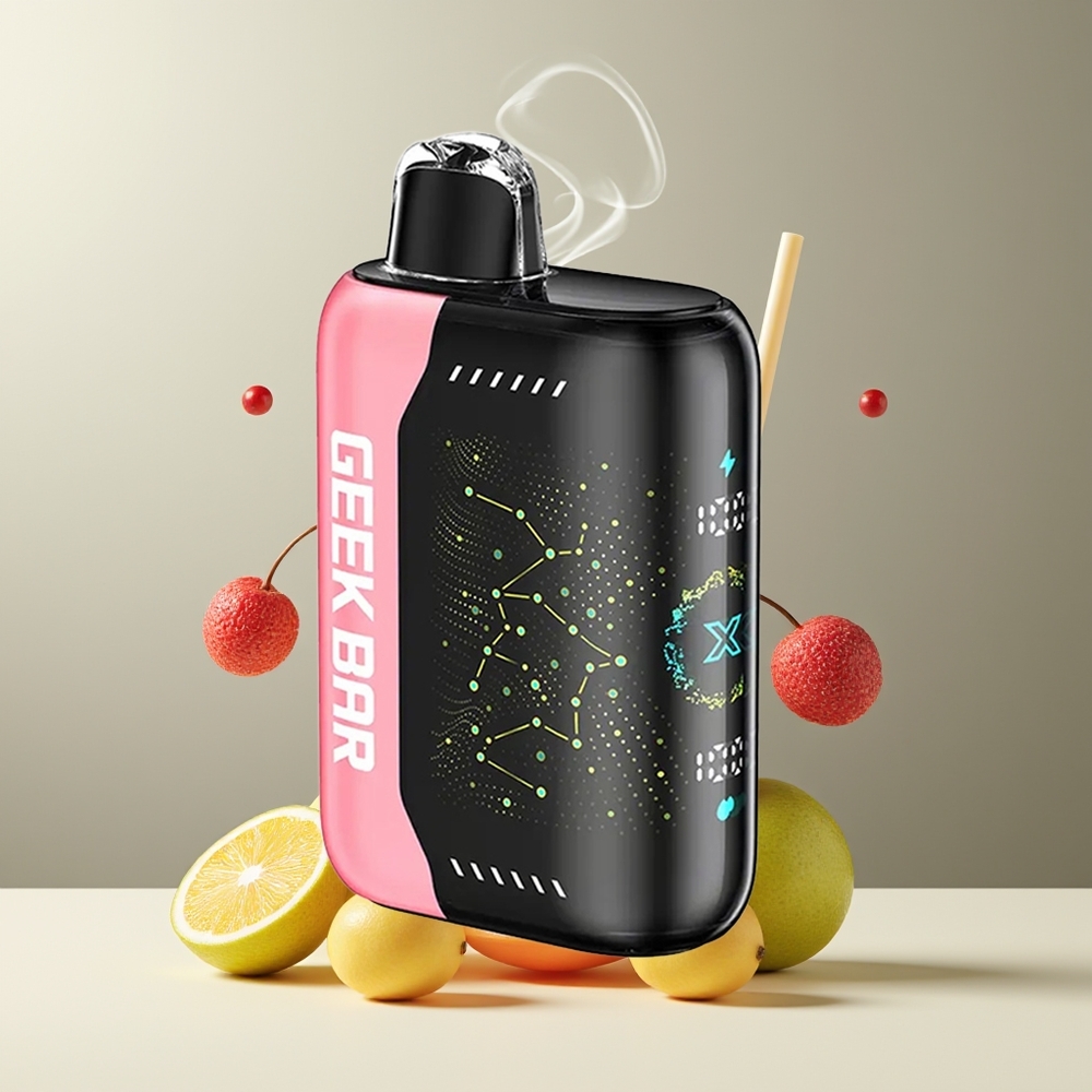 Geek Bar Pulse X 25000 Puffs grossister Sverige med 18mL E-Liquid 3D-skärm  USB-C