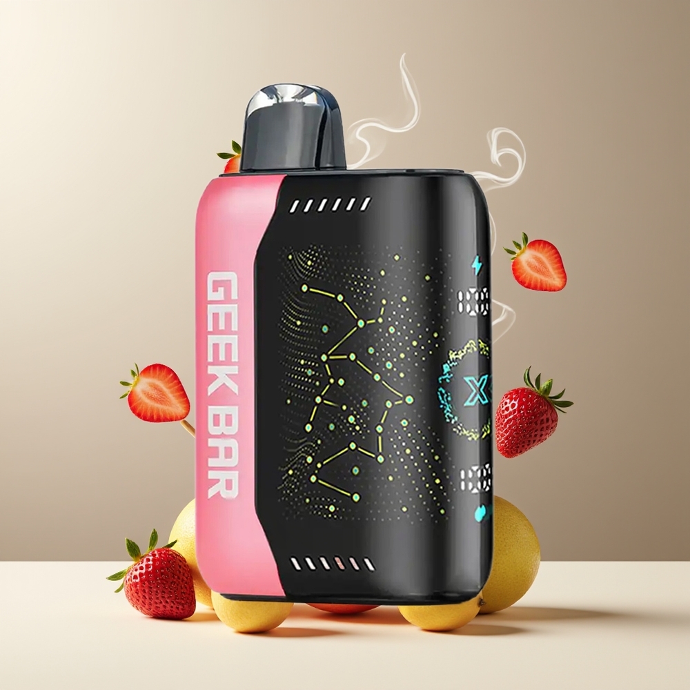 Geek Bar Pulse X 25000 Puffs grossister Sverige med 18mL E-Liquid 3D-skärm  USB-C