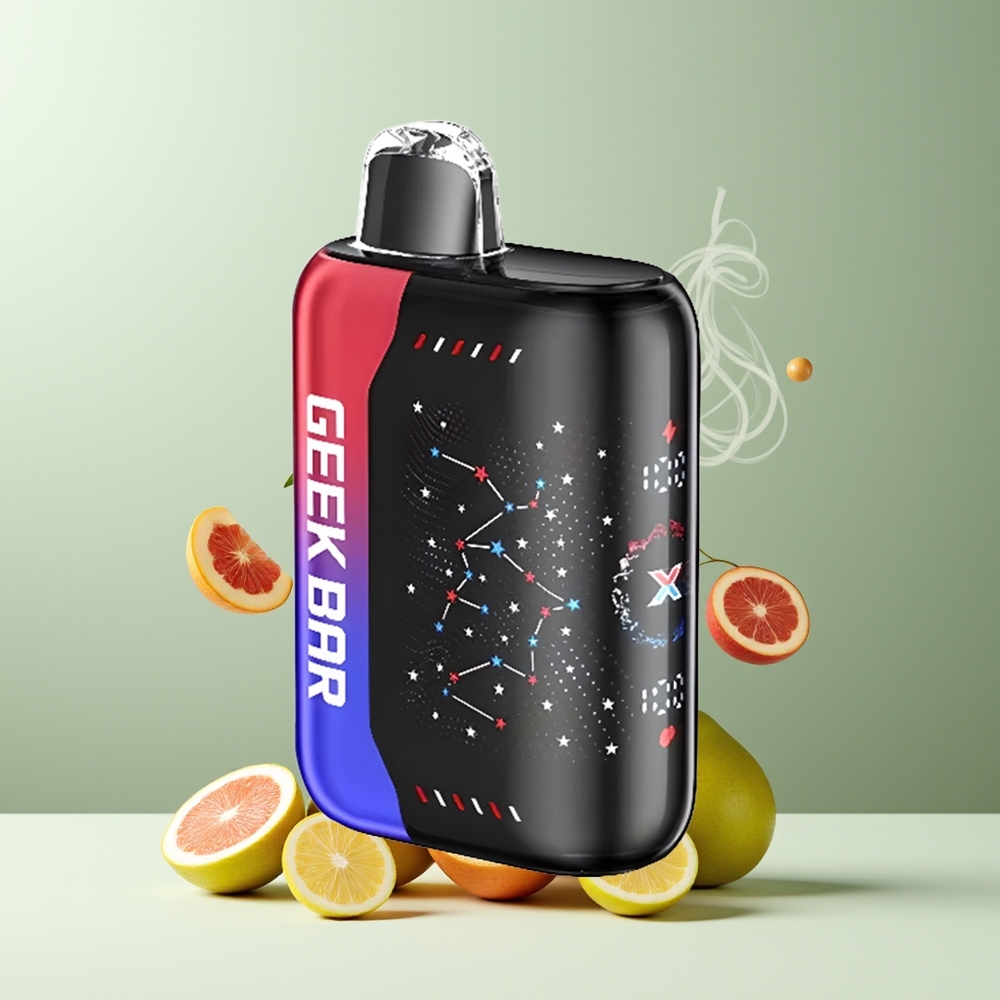 Geek Bar Pulse X 25000 Puffs grossister Sverige med 18mL Pre-filled E-Liquid 3D Curved Indicator Screen  USB Type-C Charging