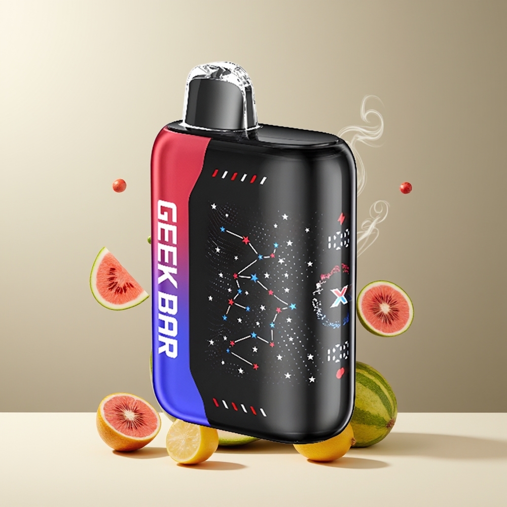 Geek Bar Pulse X 25000 Puffs grossister Sverige med 18mL Pre-filled E-Liquid 3D Curved Indicator Screen  USB Type-C Charging