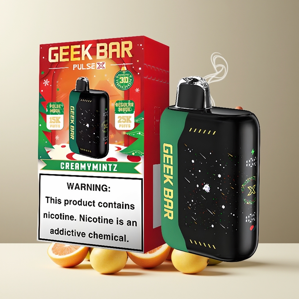 Geek Bar Pulse X 25000 Puffs grossister Sverige – 18mL E-Liquid 0-5 Nikotin USB Type-C Dual Mesh Coil