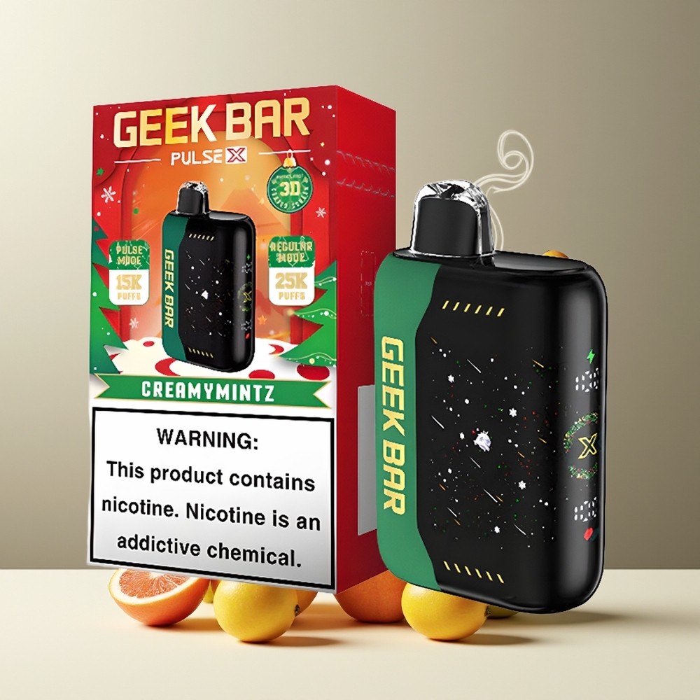 Geek Bar Pulse X 25000 Puffs grossister Sverige – 18mL E-Liquid 0-5 Nikotin USB Type-C Dual Mesh Coil