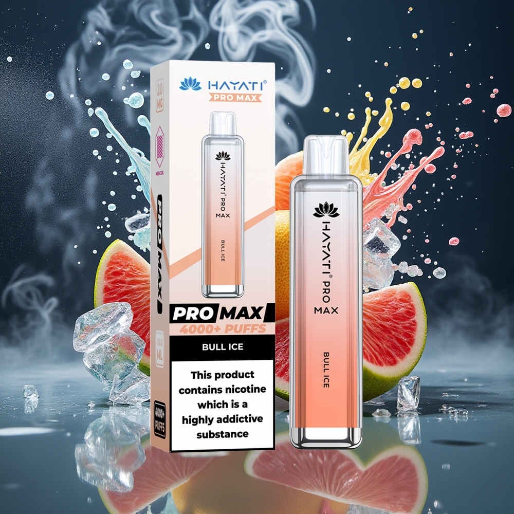 Hayati Pro Max 4000 Puffs Disposable Vape - 1400mAh 2/5 Nikotin Kristallutseende TPD-Compliance - Grossister Sverige