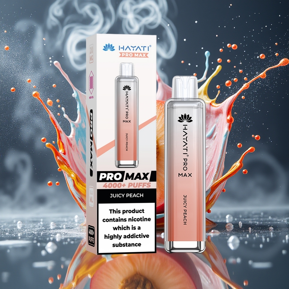 Hayati Pro Max 4000 Puffs Disposable Vape - 1400mAh 2/5 Nikotin Kristallutseende Uppladdningsbar grossister Sverige