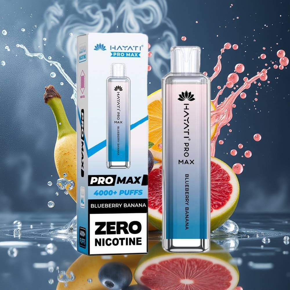 Hayati Pro Max 4000 Puffs Disposable Vape - 1400mAh 2/5 Nikotin LED-belysning Kristallutseende TPD-Compliant - Grossister Sverige