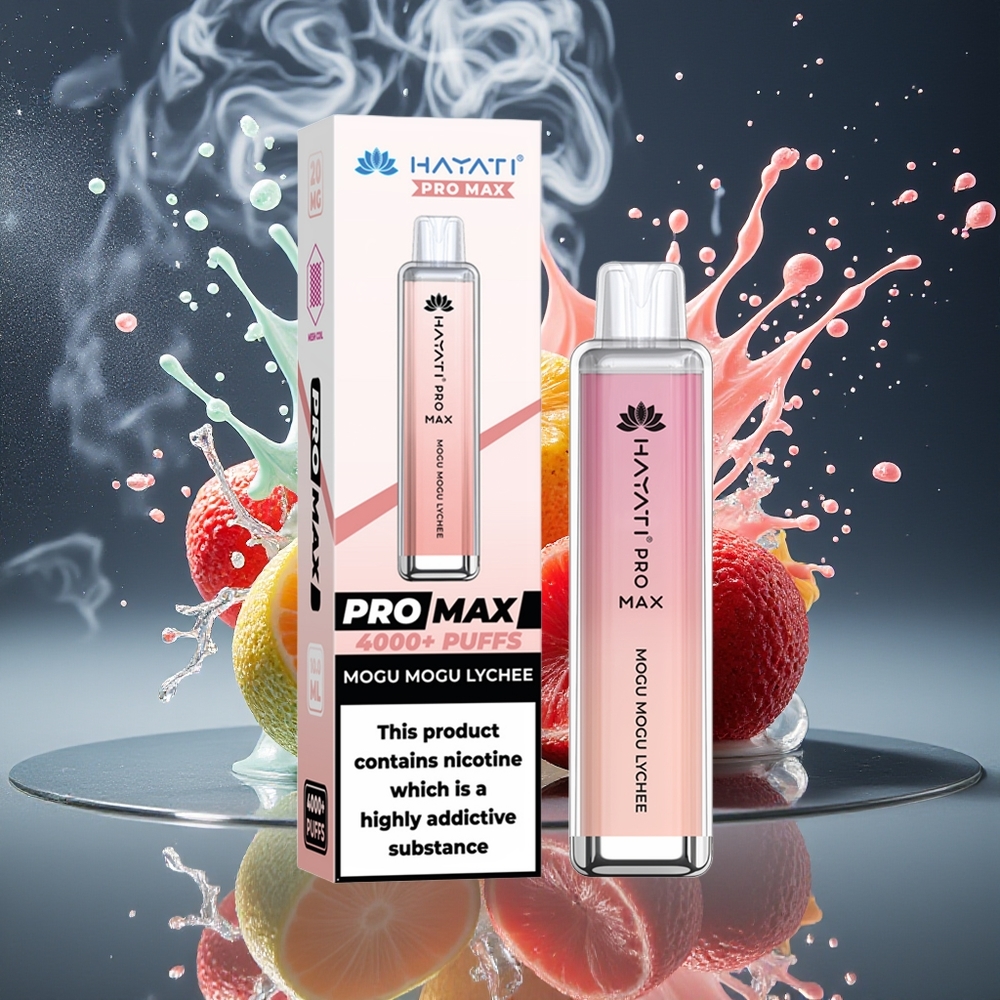 Hayati Pro Max 4000 Puffs Disposable Vape - 1400mAh 2ml/10ml Dual 11 Ohm Mesh Coil Kristallutseende TPD-Compliant - grossister Sverige