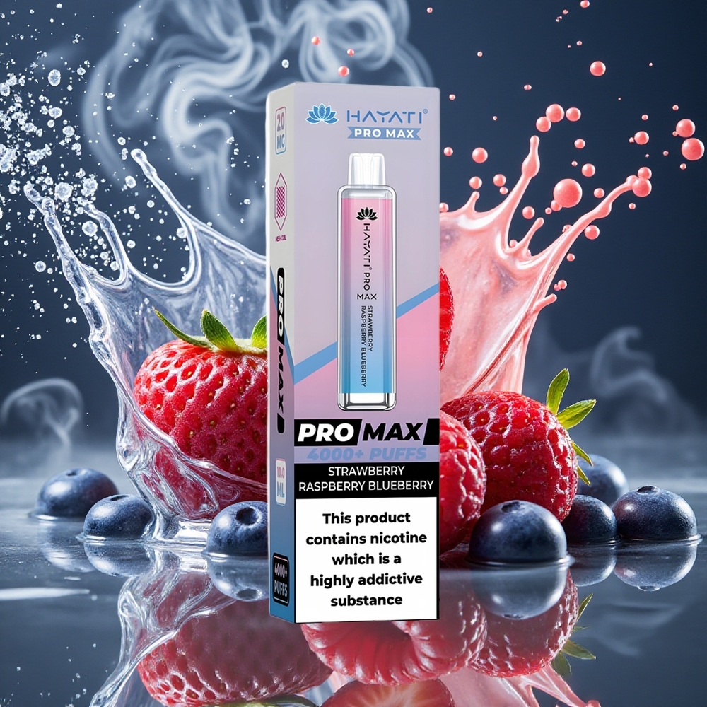 Hayati Pro Max 4000 Puffs Disposable Vape - 1400mAh Batteri 2ml Tank Kristallutseende - Grossister Sverige