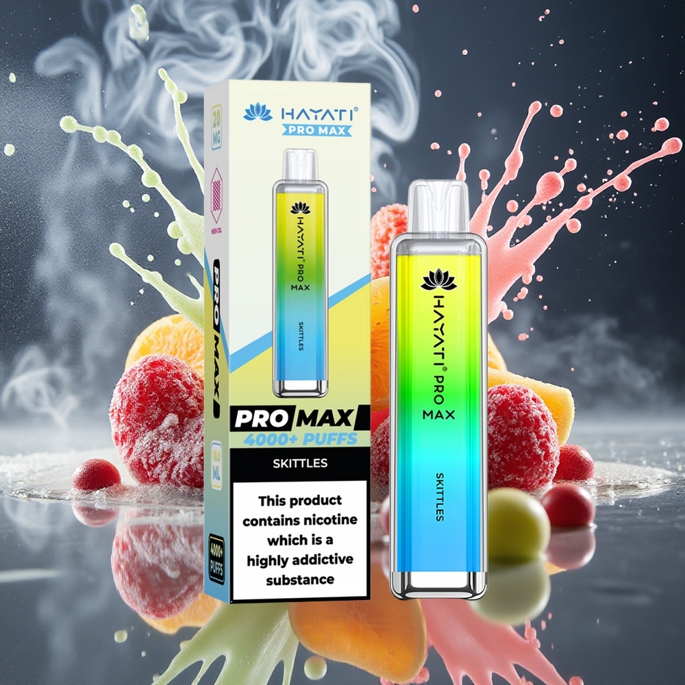 Hayati Pro Max 4000 Puffs Disposable Vape - 1400mAh Uppladdningsbar Batteri Kristallutseende 2/5 Nikotinstyrka - Grossister Sverige