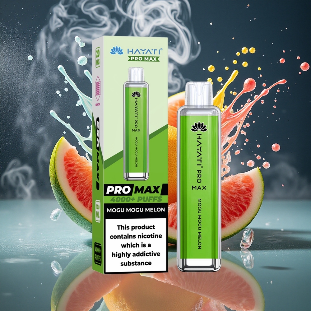 Hayati Pro Max 4000 Puffs Disposable Vape - 1400mAh uppladdningsbart batteri LED-belysning 2/5 nikotinstyrka TPD-kompatibel - grossister Sverige