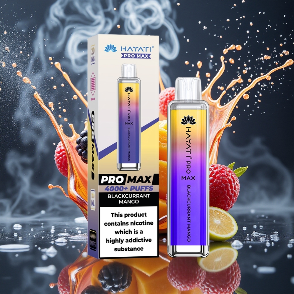 Hayati Pro Max 4000 Puffs Disposable Vape 28 28 120mm 2/5 Nikotin 1400mAh Bärbar Grossister Sverige