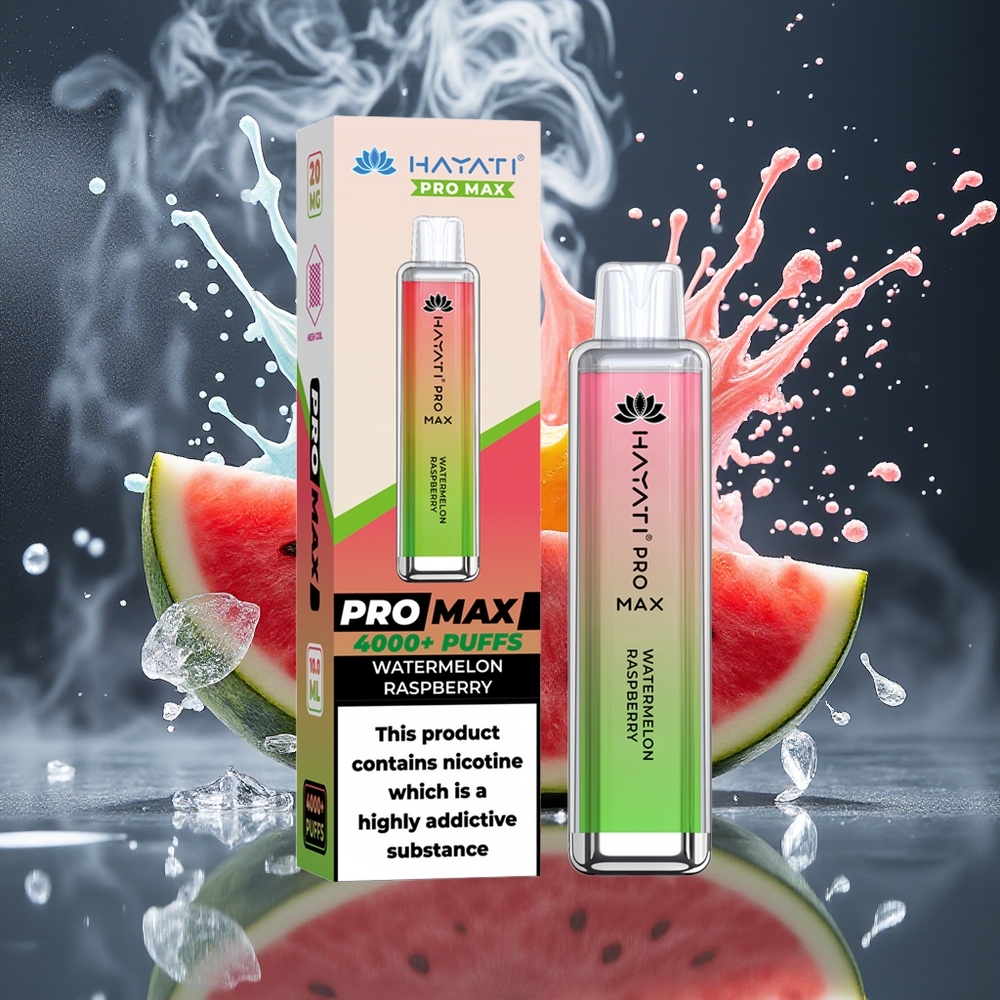 Hayati Pro Max 4000 Puffs Disposable Vape med 1400mAh batteri 2/5 nikotinstyrka  LED-belysning – Grossister Sverige