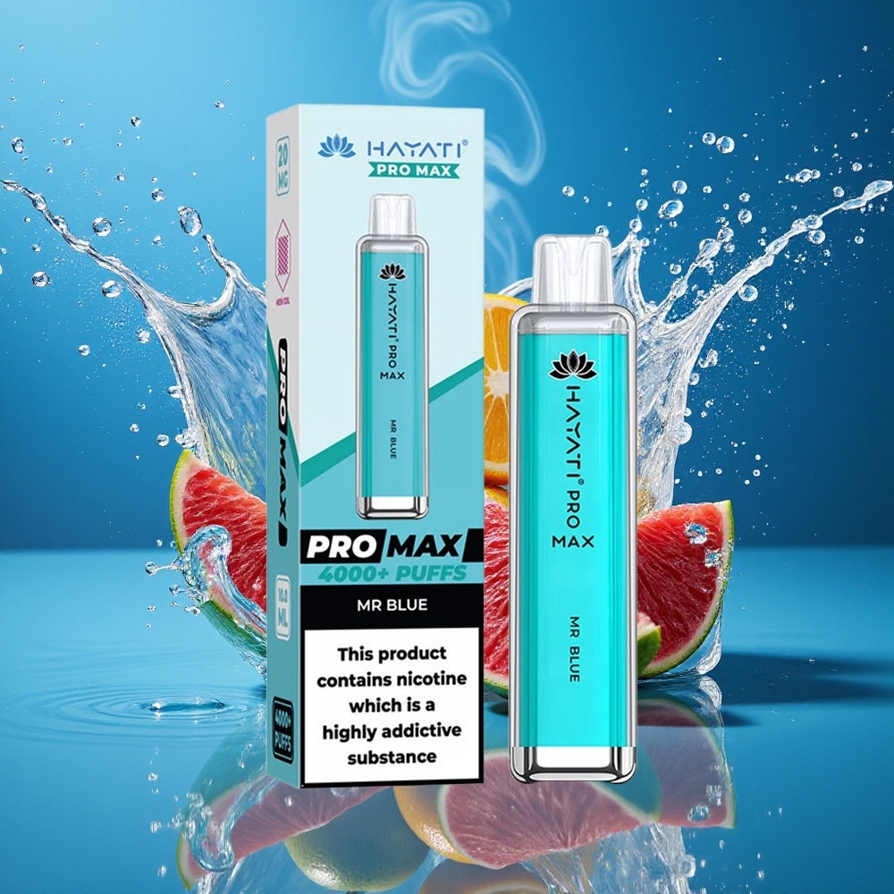 Hayati Pro Max 4000 Puffs Disposable Vape med 1400mAh batteri 2ml tank  10ml auto påfyllning - grossister Sverige