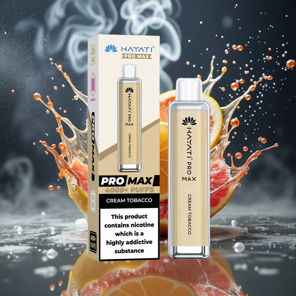 Hayati Pro Max 4000 Puffs Disposable Vape med 1400mAh batteri 2ml tank  10ml auto påfyllning LED-belysning kristallutseende grossister Sverige