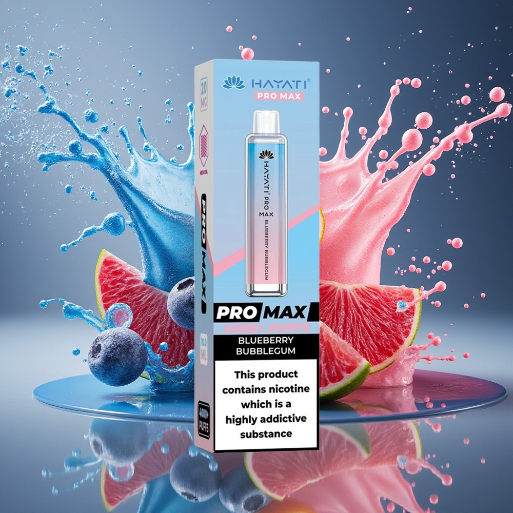 Hayati Pro Max 4000 Puffs Disposable Vape – 1400mAh Batteri 2ml Tank Kristallutseende TPD-Compliant grossister Sverige