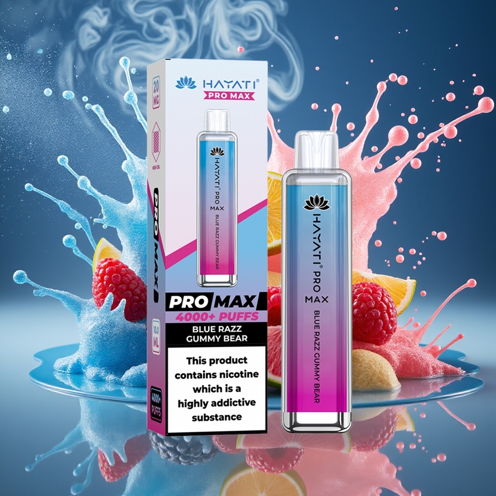 Hayati Pro Max 4000 Puffs Disposable Vape – 1400mAh Batteri 2ml Tank Kristallutseende – grossister Sverige