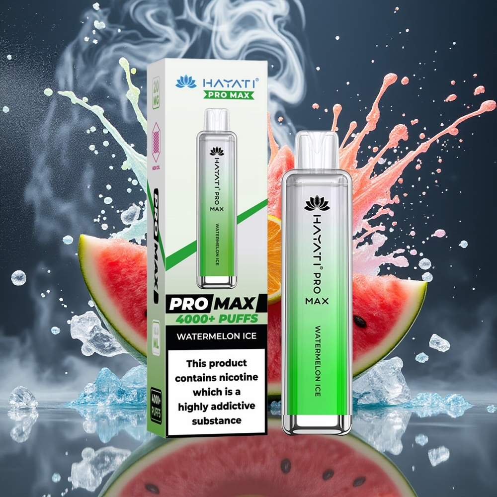 Hayati Pro Max 4000 Puffs Grossister Sverige - 1400mAh Uppladdningsbar Batteri 2/5 Nikotin Kristallutseende TPD-Kompatibel