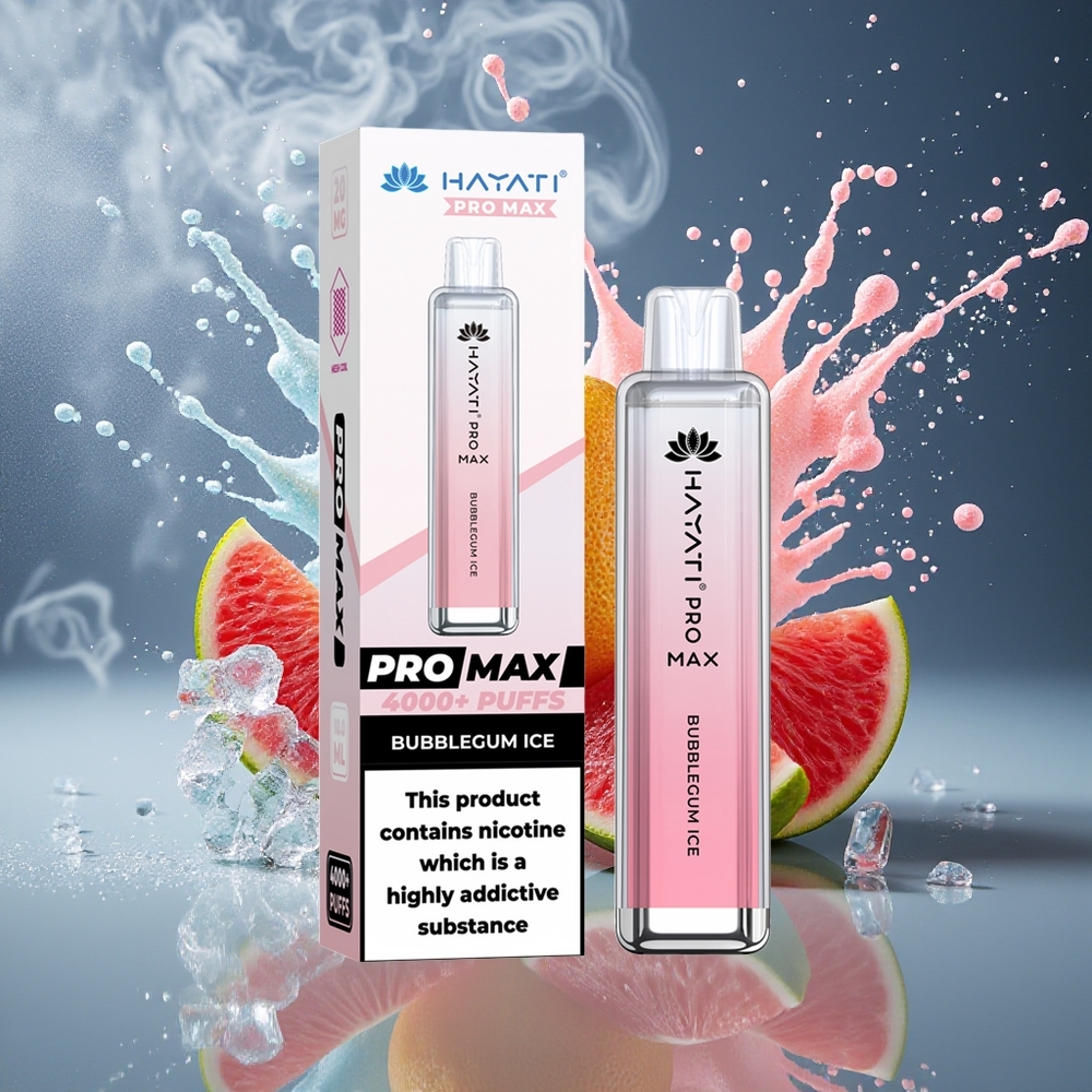 Hayati Pro Max 4000 Puffs Grossister Sverige – 1400mAh Batteri 2/5 Nikotin Kristallutseende Laddningsbar