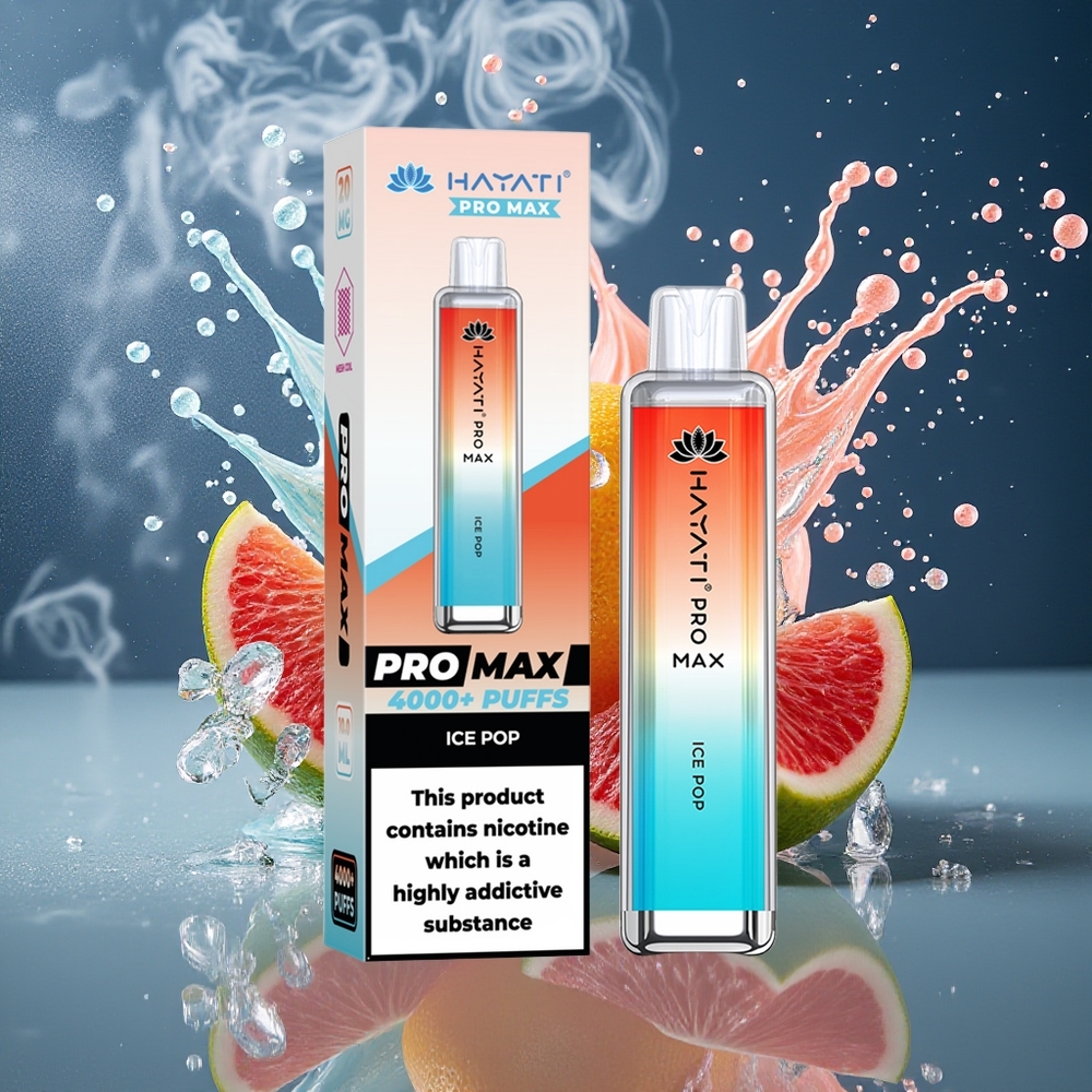 Hayati Pro Max 4000 Puffs Grossister Sverige – 2/5 Nikotin 1400mAh Bärbar Batteri Kristallutseende 2ml Tank med 10ml Auto Påfyllning