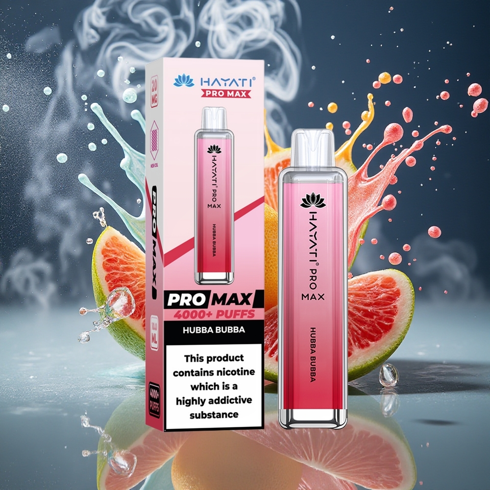 Hayati Pro Max 4000 Puffs Grossister Sverige – 2ml Tank 1400mAh Batteri 2/5 Nikotin Kristallutseende Laddningsbar